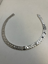 Crown Trifari Alfred Philippe 14” Silver Tone Honeycomb Necklace Choker - £21.39 GBP