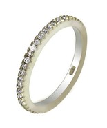 Austrian Zircon Eternity Anniversary Promise Ring 14k White Gold over 925SS - £44.27 GBP