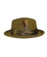 Mens Bruno Capelo Hat Australian Wool Crushable Fedora Giovani Olive Gre... - $65.85