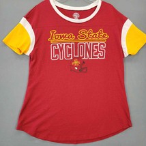 Rivalry Threads Women T-Shirt Size M Iowa State Cyclones Red Yellow Short Sleeve - £7.81 GBP