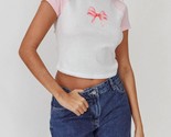 Shopthetinycloset Bow Crop Tee Size L - $34.65
