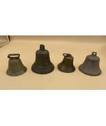 Antique Vintage Bronze Bells Lot Of 4  - $1,388.21 MXN