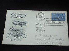1961 Naval Aviation First Day Issue Envelope Stamp 50th Anniversary - $2.50