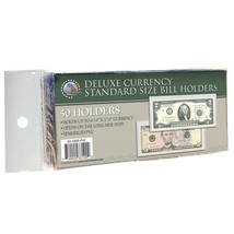 100 Regular Deluxe Pvc Currency Sleeve Bill Holders Paper Money Semi Rigid - £21.94 GBP