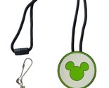 Disney WDW Cast Member ID Bolo Lanyard White w/ Green Mickey Head Logo H... - $24.74