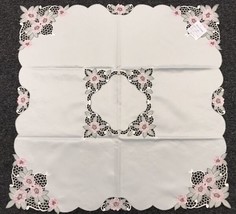 Fabric Embroidery 42&quot;&quot; Square Tablecloth Night Stand Coffee Side End Tab... - $46.00