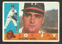 1960 Topps Baseball Card # 266 Milwaukee Braves Joey Jay good - £1.00 GBP