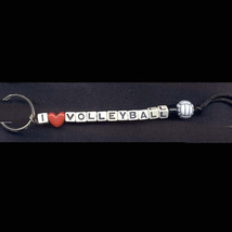 VOLLEYBALL KEYCHAIN-I LOVE-Team Player Coach Sports Referee Gift Funky J... - $6.97