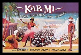 Kar-Mi Swallows a Loaded Gun Barrel and Shoots a Cracker from a Man&#39;s Head 20 x  - £20.74 GBP