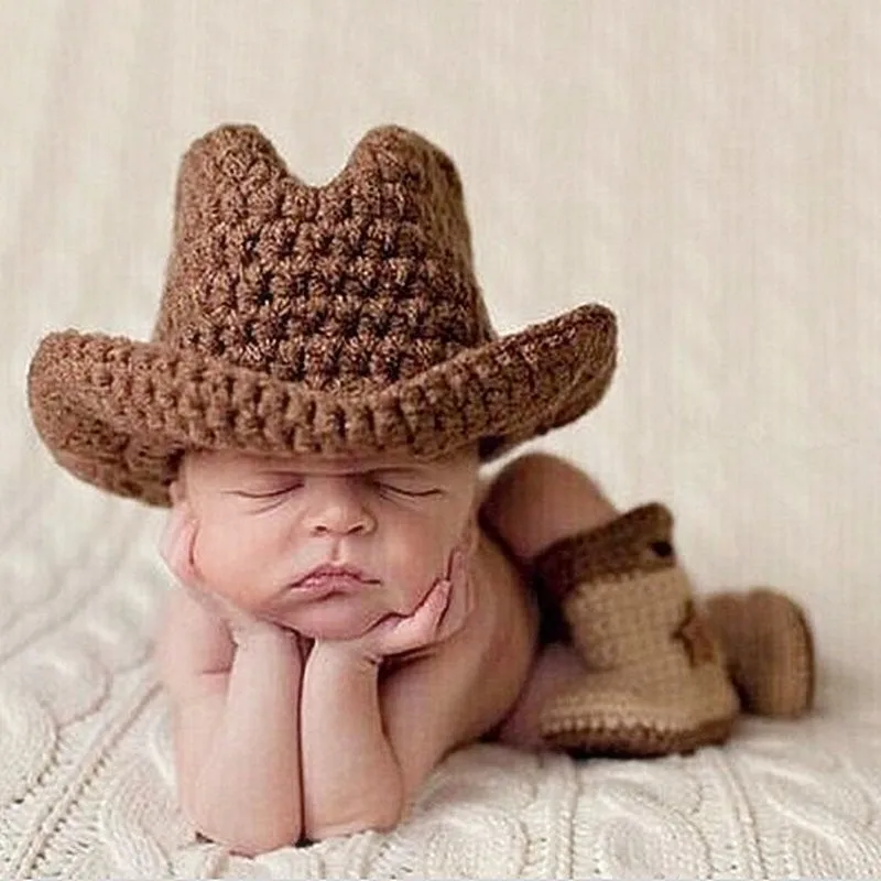 Baby boy Design Hats&amp;Boots Crochet  Baby Kids Photo Props Infant Newborn  Props  - £57.32 GBP