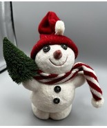 Billy Buttons Snowman Dept. 56 Sisal Tree Red Scarf #48107 Styrofoam Box... - £24.72 GBP