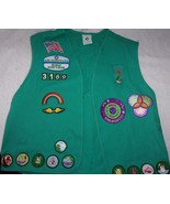 Girls Scout Large Reg Jr Vest With 47 Badges &amp; Pins - €22,64 EUR