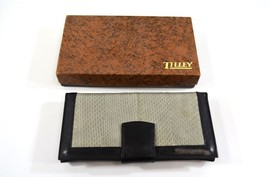 Tilley Leather Snakeskin Long Wallet Vintage Black Grey New w/ Box - £15.40 GBP