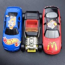 McDonald’s Hot Wheels Sports Car Die Cast Toy Lot Used Played With 3 Veh... - $12.49