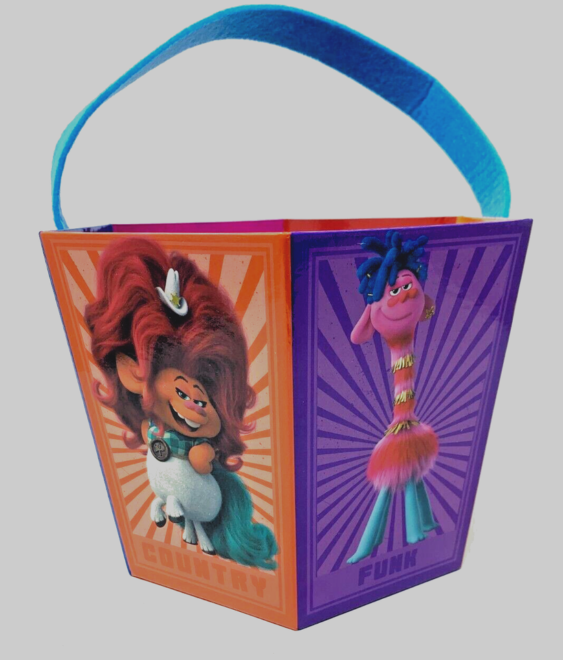 Trolls World Tour Candy Hexagon Bucket Basket Easter Paperboard Halloween - $2.96