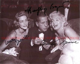 Marilyn Monroe Lauren Bacall And Humphrey Bogart Autographed 8x10 Rp Photo - £23.58 GBP