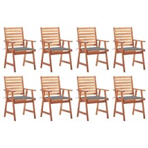  Outdoor Chair Set of 8 Natural Solid Acacia wood Standard - $15,881.51 MXN