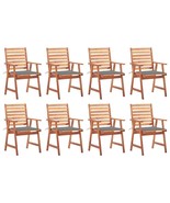  Outdoor Chair Set of 8 Natural Solid Acacia wood Standard - $16,092.52 MXN