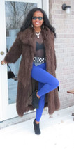 Mint Designer Givenchy Full Length brown Mongolian lamb fur Coat Jacket S 0-4/6 - £1,388.23 GBP