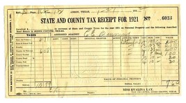 Strawn Texas 1921 State &amp; Jones County Tax Receipt Cancelled Checks More - £37.37 GBP
