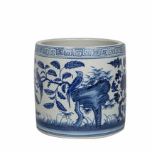 Blue and White Bird Motif Cachepot Pot - £118.69 GBP