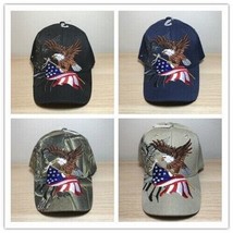 Soaring Eagle Patriotic Usa Flag Embroidered Shadow Hat Cap (Blue) - £15.12 GBP