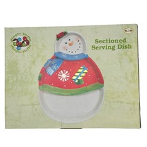 Jingle Bells Sectioned Serving Dish 13 inch Snowman NIB - £7.00 GBP