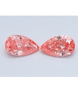 PEAR Pair Fancy PINK 0.66 Cts VS1 Lab Grown CVD Diamond for Earring - €397,64 EUR