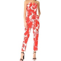 Yumi Kim Hot To Trot Jumper Jumpsuit Bay Breeze Red Silk Floral Size Large - £50.19 GBP