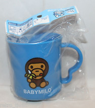 Sanrio Japan Baby Milo Skater Plastic Mug Cup Blue Logo Monkey 270ml Sticker New - £23.07 GBP