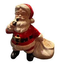 VTG Santa w/ Bag &amp; Pipe Christmas Holiday Figurine Planter 70s Succulent... - $17.99