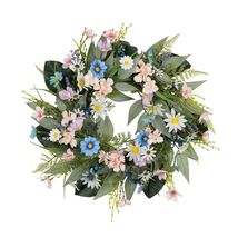 20 Inch Front Door Wreath Faux Flower Greenery Hanging Ribbon Seasonal D... - $21.01