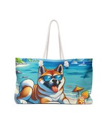 Personalised/Non-Personalised Weekender Bag, Summer Beach Dog, Akita, La... - £38.74 GBP