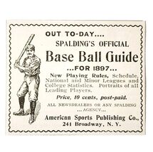 Spalding Official Baseball Guide 1897 Advertisement Victorian Sports ADB... - €8,57 EUR