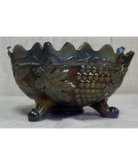 9&quot; Fenton Cobalt Blue Persian Medallion Grape Cable Carnival Glass Orang... - $273.52 CAD