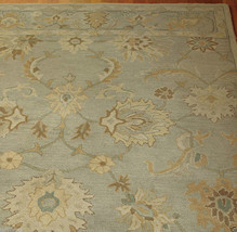 Large Handtufted Gray Floral Persian Oushak Style 9' x 12' Woolen Rug Carpet - £510.52 GBP