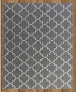 MODERN TRELLIS GRAY 3&#39; x 5&#39; CONTEMPORARY STYLE HANDMADE 100% WOOL AREA RUG - $283.89 CAD