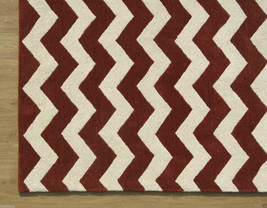 Chevron ZigZag Rust 4&#39; x 6&#39; Handmade Persian Style 100% Wool Area Rug - $299.00