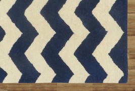 Chevron Zig Zag Blue 3&#39; x 5&#39; Handmade Persian Style 100% Woolen Area Rug... - $209.00