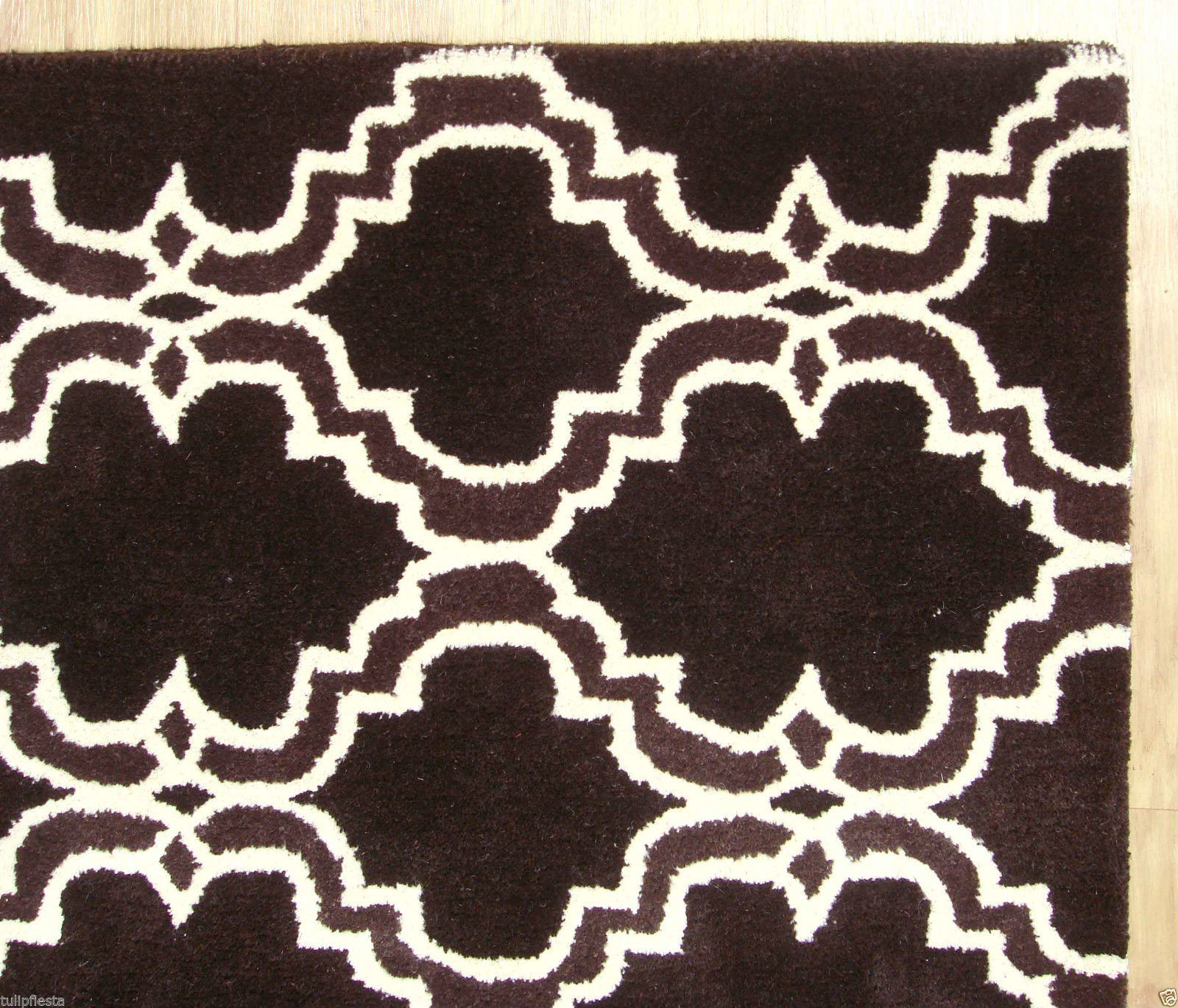 FRENCH ACCENT SCROLL TILE BROWN 8X10 HANDMADE PERSIANSTYLE WOOL AREA RUG - $599.00