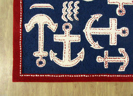 Brand New Kids Anchor Rug Blue 5' x 8' Handmade Persian Style 100% Wool Area Rug - £294.28 GBP