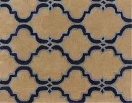 Scroll Tile Taupe 5&#39; X 8&#39; Handmade Persian Style 100% Wool Area Rug - £294.96 GBP