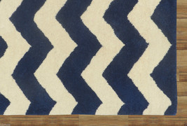 Chevron Zig Zag Blue 4&#39; x 6&#39; Handmade Persian Style 100% Woolen Area Rug Carpet - £239.00 GBP