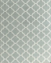 Trellis Porcelain Blue 8&#39; x 10&#39; Contemporary Style Handmade 100% Wool Ar... - $11,176.85 MXN