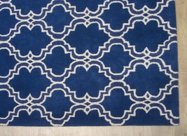 FRENCH ACCENT SCROLL TILE BLUE 8&#39; x 10&#39; HANDMADEPERSIAN STYLE 100% WOOL ... - $11,176.85 MXN