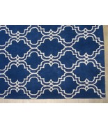 FRENCH ACCENT SCROLL TILE BLUE 9&#39; x 12&#39; HANDMADEPERSIAN STYLE 100% WOOL ... - $1,085.32 CAD