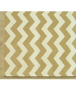 Chevron Zig Zag Taupe Wheat 8&#39; x 10&#39; Handmade Transitional Wool Area Rug... - €512,09 EUR