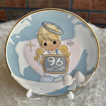 Precious Moments 1996 Porcelain Mini Plate with Easel Peace On Earth Angel Cross - $6.65