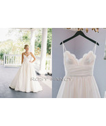 Rosyfancy Spaghetti Straps V-neck Lace And Taffeta Bridal Ball Gown WDS003 - £238.32 GBP