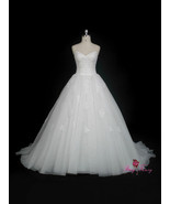 Rosyfancy Sweetheart Lace Appliques Organza Wedding Dress Bridal Ball Go... - £273.40 GBP